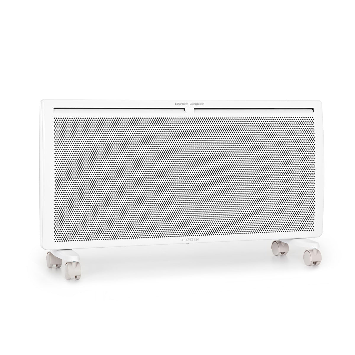 Klarstein Hot Spot SlimCurve Double 2-in-1 Convection and Infrared Heater, Overheat Protection, Weekly Timer, Wall or Stand Mounting with 2 Rolling Legs, Sheet Steel, 2000 W, White