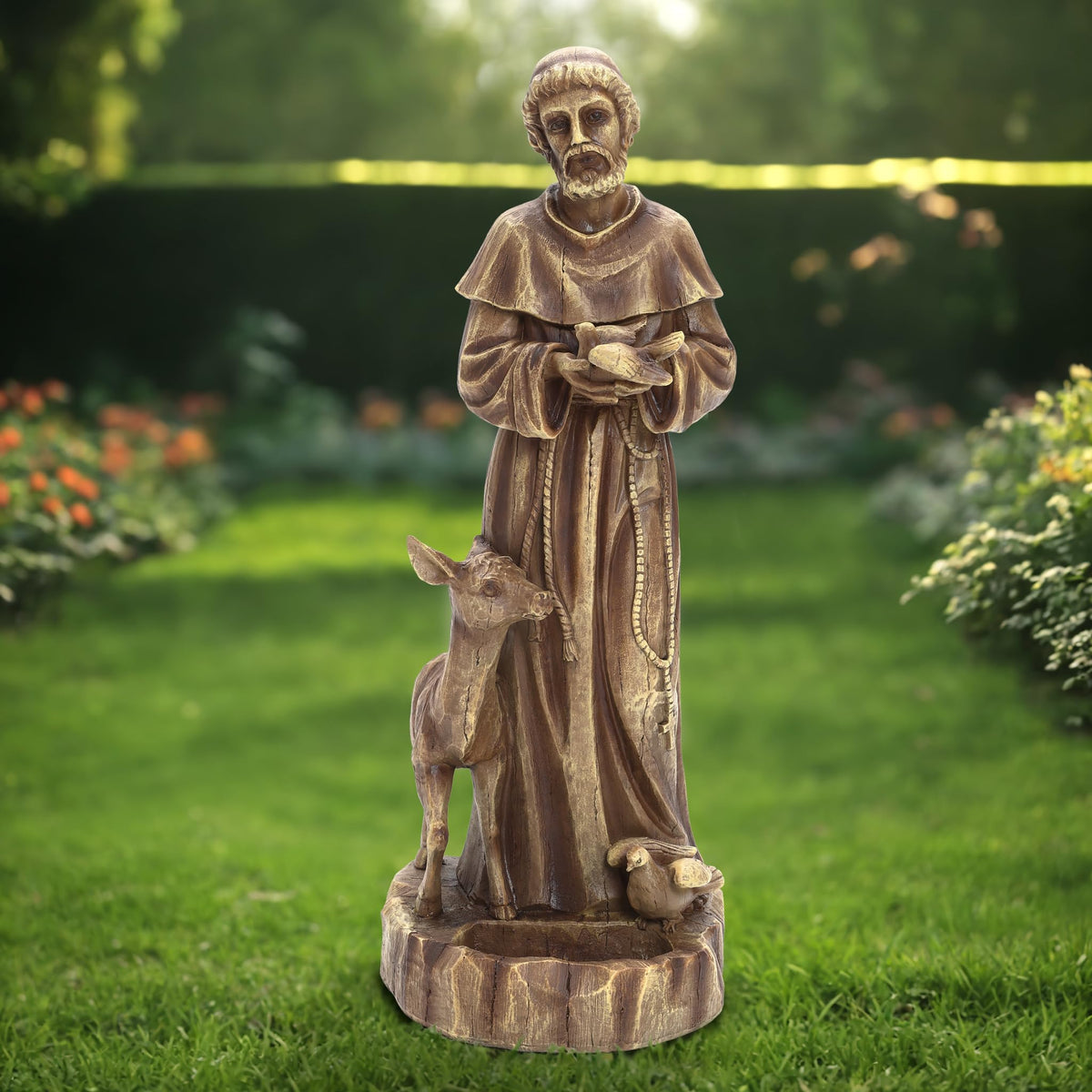 LuxenHome Virgin Mary Statue Outdoor, 29.5'' Large Outdoor Garden Statues