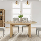 GarveeHome 63" Long Oval Dining Table with Wooden Base for 4-6 People