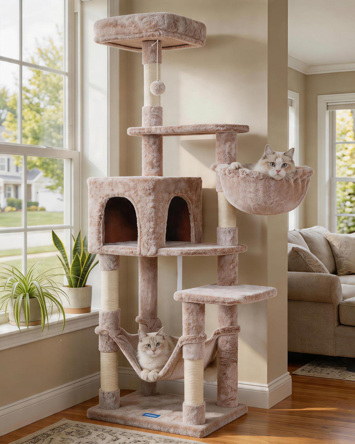 Hey-brother Cat Tree, Multi-Level Sisal Covered Scratching Posts, MPJ050W