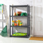 Sterilite 4 Shelf Unit, Heavy-Duty Plastic Utility Storage Rack, 2-Pack