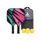 JOOLA Pickleball Paddles Set of 2 – Multiple Colors - Reinforced Fiberglass Surface – Lightweight, Durable, Beginner-Friendly Racket Design – Set Includes Balls & Bag – USAP Approved