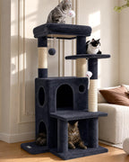 Globlazer Cat Tree Tower for Indoor Cats Large Adult, FC50, Light Grey