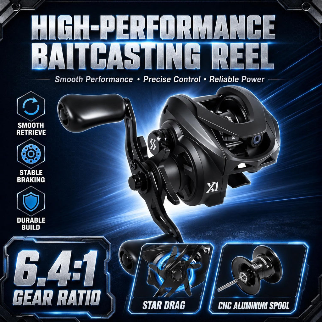 Sougayilang 2-Piece Baitcasting Rod and Reel Combo