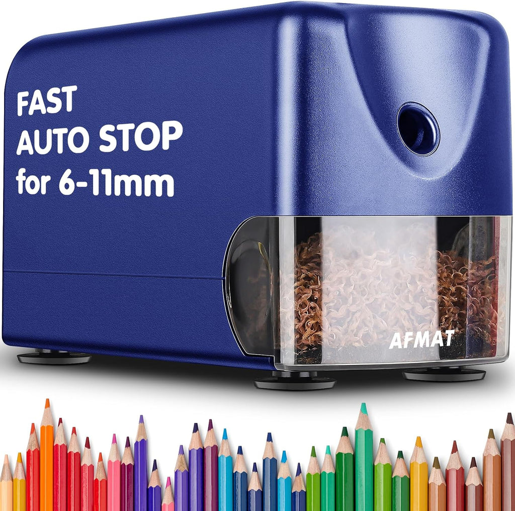AFMAT Heavy Duty Electric Pencil Sharpener, 2 Pack (Blue + Green)