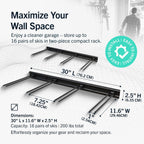 StoreYourBoard Ski Rack Wall Mount – Heavy-Duty Steel Ski Wall Mount Holds Up to 16 Pairs of Skis, Space-Saving Ski Rack for Garage, Home, or Cabin – Durable Wall Storage Organizer - Holds Up to 200lb