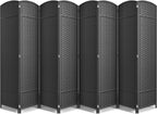 Sorbus Foldable Room Divider, Mesh Privacy Screen (8 Panel, Black)