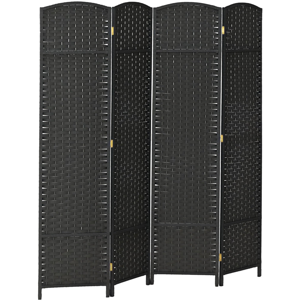 HOMCOM Room Divider 8 Panel Folding Privacy Screen 5.6' Tall Nature Wood