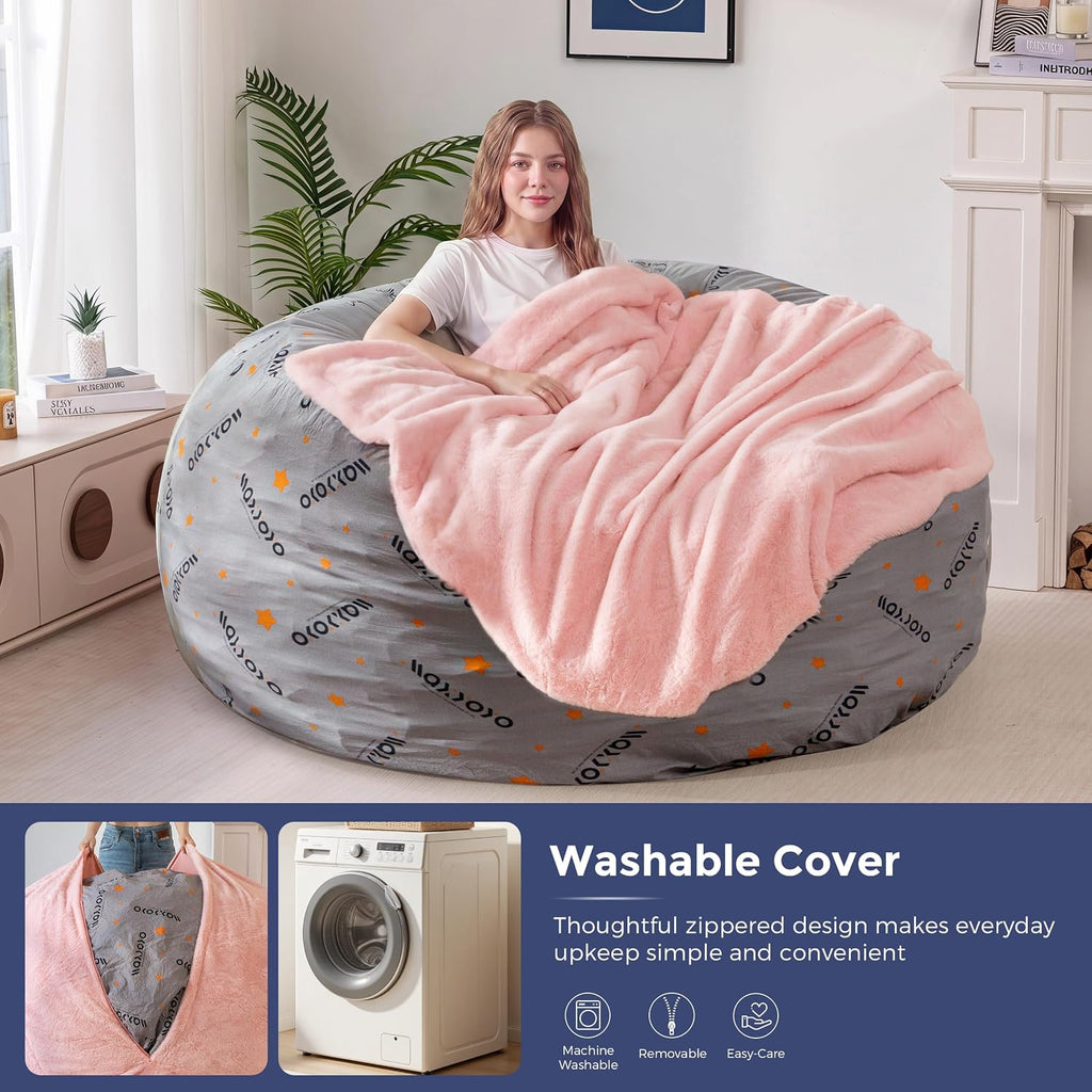 MAXYOYO Bean Bag Chair, Soft Bean Bag Sofa with Supportive Foam Filling