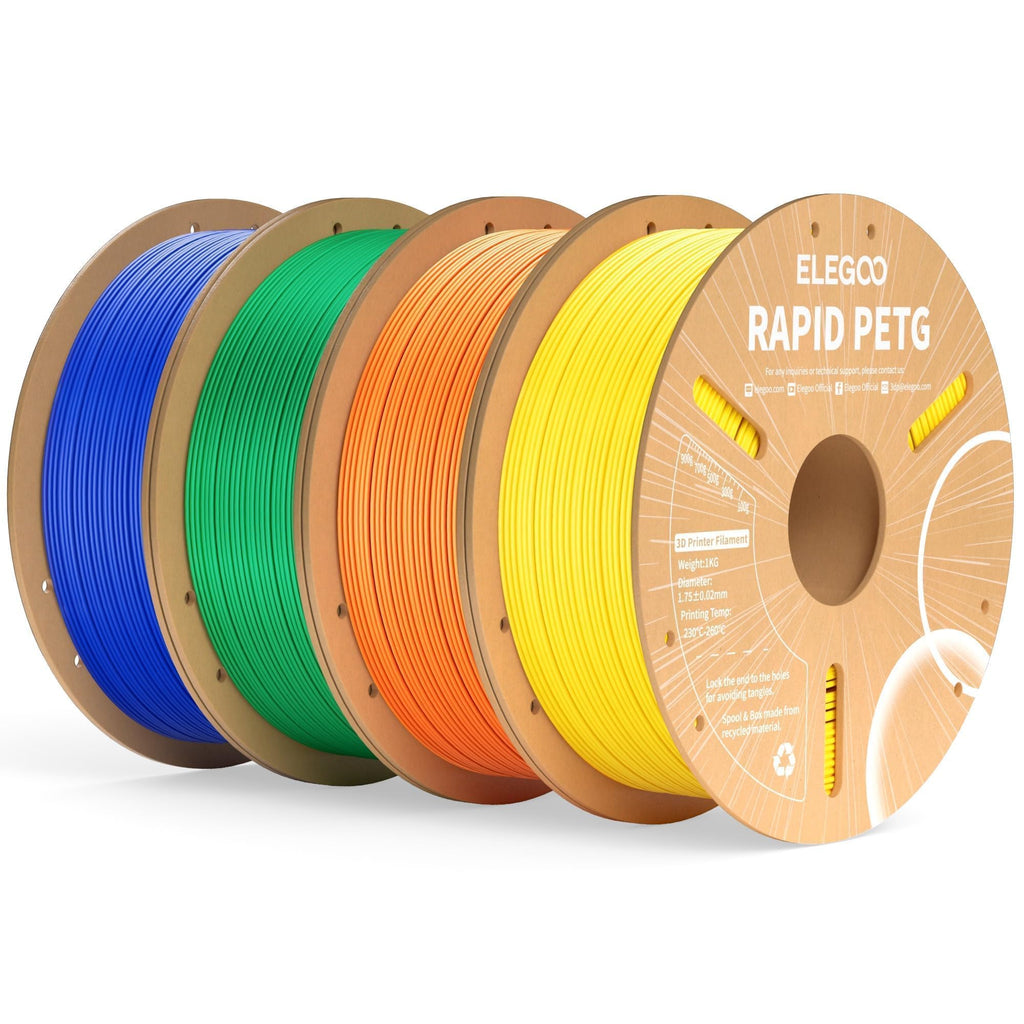 ELEGOO Rapid PETG 3D Printer Filament 1.75mm Black 10KG Bulk