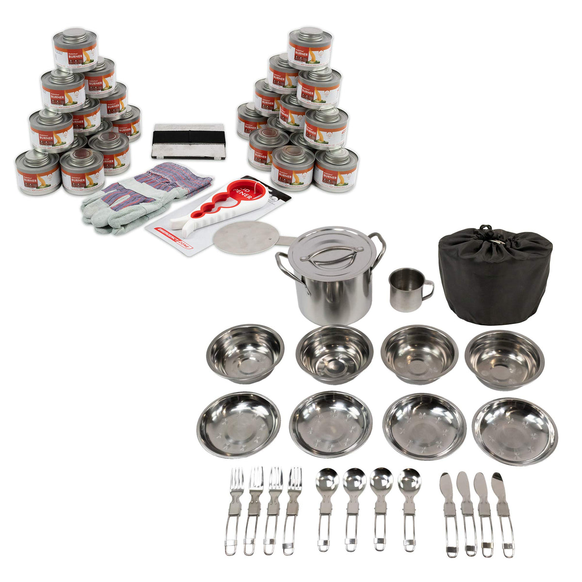 New & Improved! Emergency Cooking Fuel Premium Storage Set, 20+ Year Shelf Life | Available in 4 Cans, 12 Cans, or 24 Can Packs