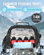 HAMBOLY 50L Fishing Backpack with Tackle Boxes, Cooler & Rod Holders