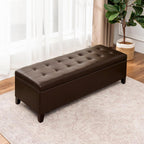 Joveco 51 Inch Storage Bench,Leather Tufted Storage Ottoman with Legs