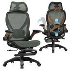 ELABEST X100 Ergonomic Mesh Office Chair with Footrest, Big and Tall Hone Desk Chair with 5D Flip-Up Arms, Adjustable 3D Lumbar Support,Gaming & Executive Computer Chairs