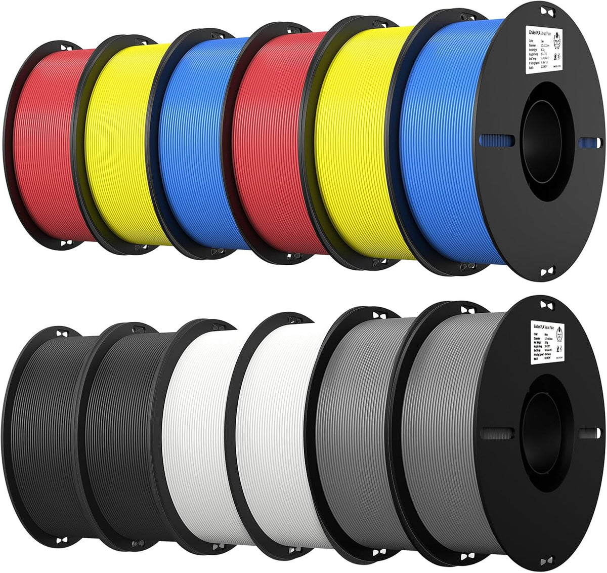 Creality PLA 3D Printer Filament, Multicolor, 12-Pack, 12KG Total