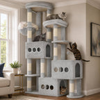 Gitelsnour Sturdy Cat Tree Tower, 3 XXL Condos for Large Adult Cats GCT036W