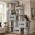 Gitelsnour Sturdy Cat Tree Tower, 3 XXL Condos for Large Adult Cats GCT036W