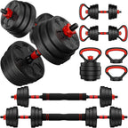 Adjustable Dumbbell Set, 20/33/45/70/90lbs Free Weight Set with Connector, 5-in-1 Dumbbell Set for Barbells, Kettlebells, Push up Stand, Weight Plate, Home Gym Suitable Men/Women