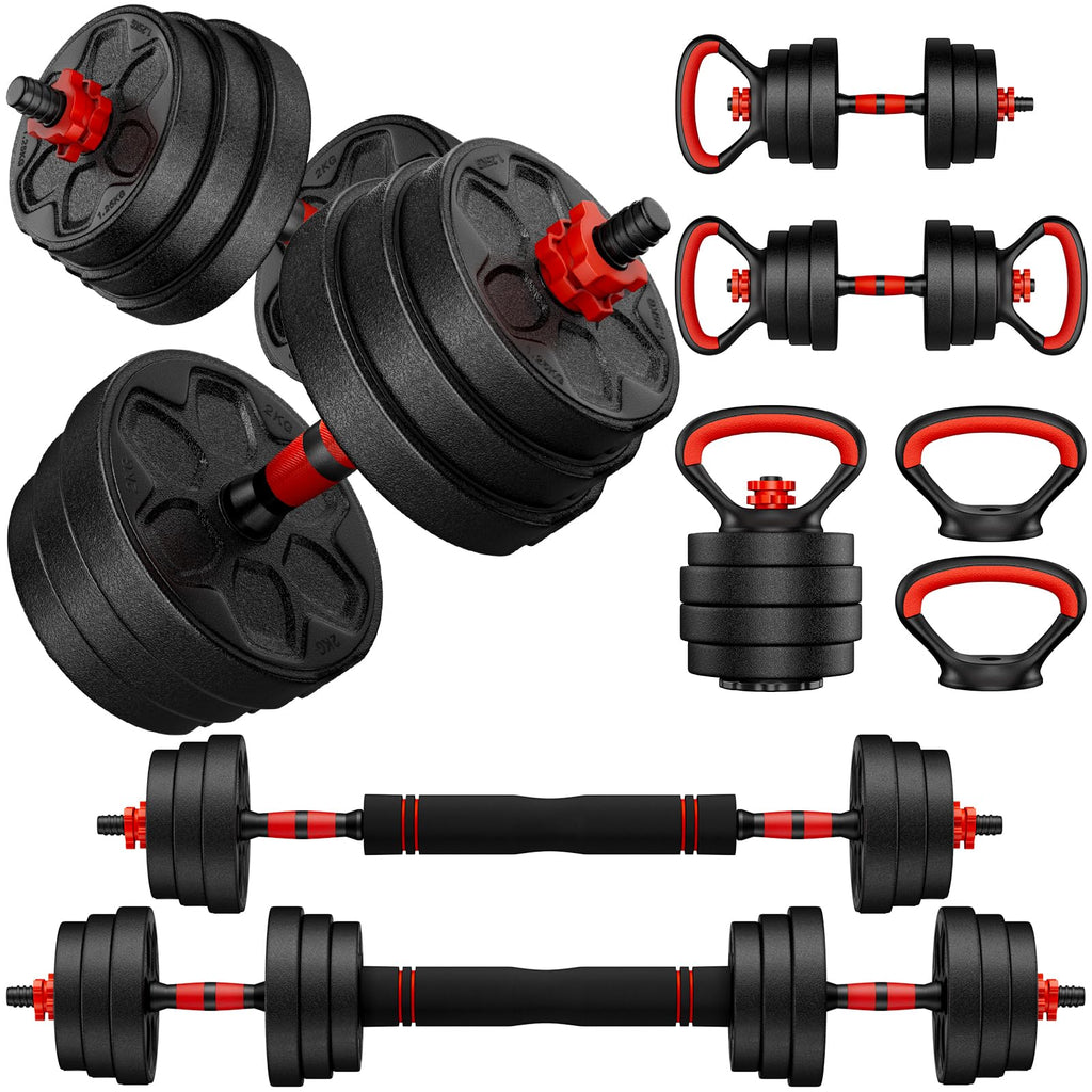 Adjustable Dumbbell Set, 20/33/45/70/90lbs Free Weight Set with Connector, 5-in-1 Dumbbell Set for Barbells, Kettlebells, Push up Stand, Weight Plate, Home Gym Suitable Men/Women