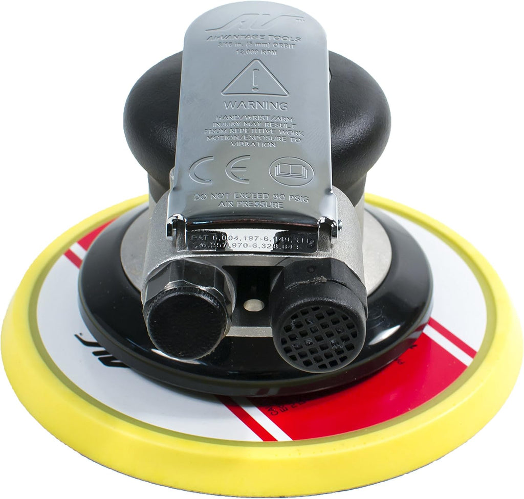 AirVANTAGE 6" Random Orbital Palm Sander with Pad (3/16" Orbit with PSA Vinyl Pad)
