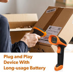 AMBIR BR300 Wireless Barcode Scanner: Supports-1D,2D,PDF417, & QR barcodes. OS: Win, Mac, Linux, Android-Black/Orange