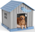 43 Inch Large Dog House Outdoor/Indoor,Plastic,Blue