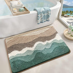 LUMI Beach Bathroom Rug Oval Soft Microfiber Absorbent Bath Mat 30x60