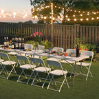 10 Pack White Folding Chairs for School Events Wedding Party Picnic
