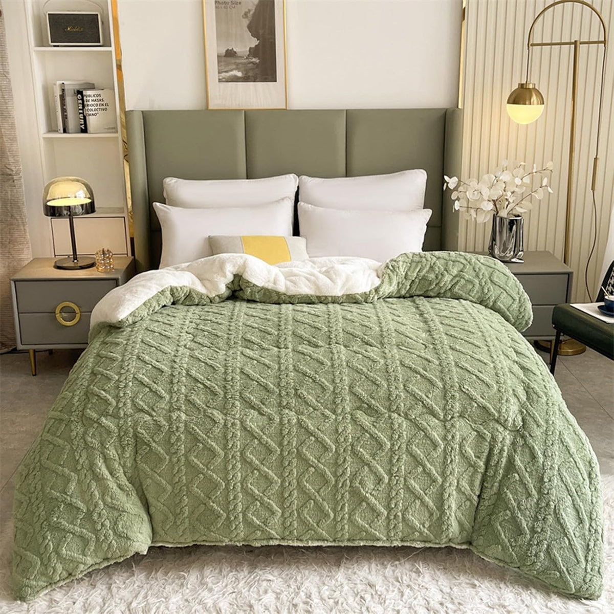 Insulation Hibiscus Winter Quilt, Thickened Super Soft Cashmere and Double Fabrics Warm Thicke Lambswool Quilt Core Sided Blanket(B,200x230cm-5KG)