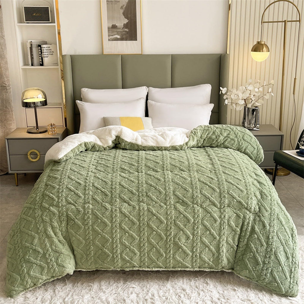 Insulation Hibiscus Winter Quilt, Thickened Super Soft Cashmere and Double Fabrics Warm Thicke Lambswool Quilt Core Sided Blanket(B,200x230cm-5KG)