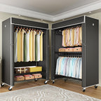 FUTASSI Black Clothing Rack with Black Cover, P1C Plus Rolling Closet