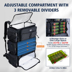 Goture 72L Fishing Tackle Backpack with Cooler & 4 3700 Tackle Boxes