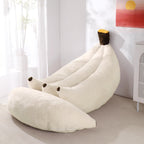 Banana Bean Bag Chair with Ottoman, Floor Sofa Bed with Footrest, Comfy Convertible Lounger for Adults, Plush Couch for Bedroom, Living Room or Dorm, L-Yellow