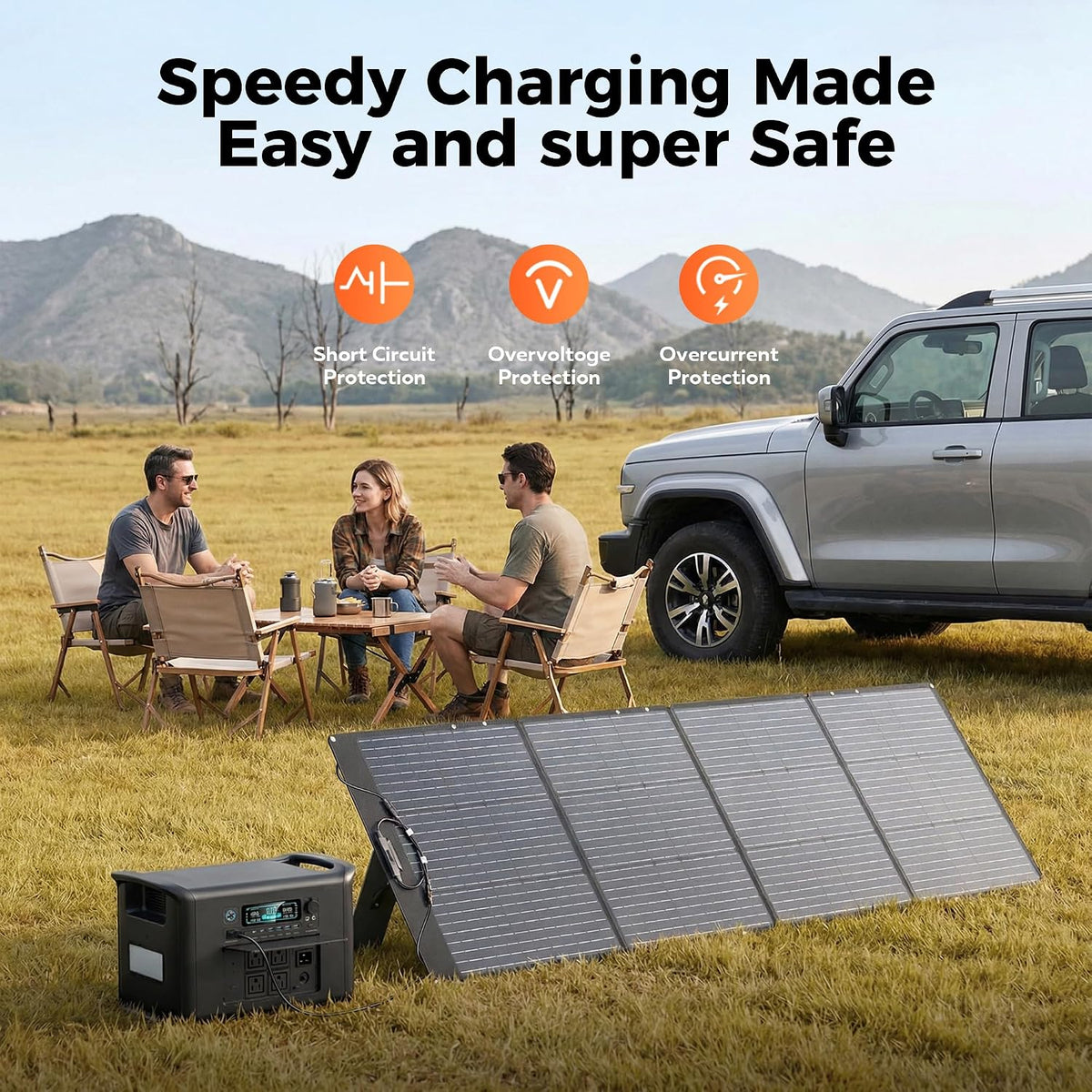 200W Portable Solar Panel for Power Station and Solar Generator, ETFE Foldable Solar Panels 23.7% High Efficiency IP68 Waterproof for Outdoor Trip RV Camping Blackout Off Grid Emergency Power