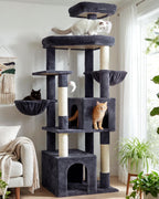 Globlazer Sturdy Cat Tree for Indoor Cats 20 lbs, S68, Cloud Grey