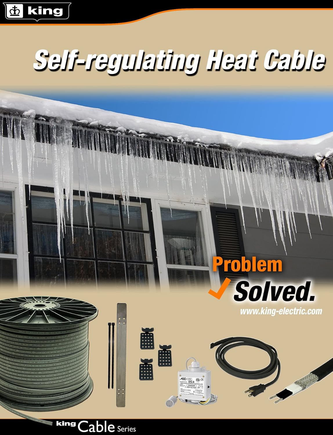 King SRP126-50 50-Feet 120-volt Roof De-Icing and Pipe Heating Cable