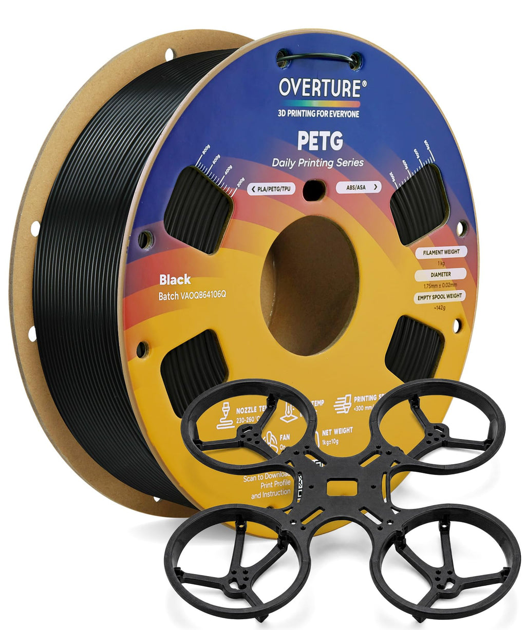 OVERTURE 10KG Bundle High Speed PETG Filament 1.75mm, 3D Printer Filament