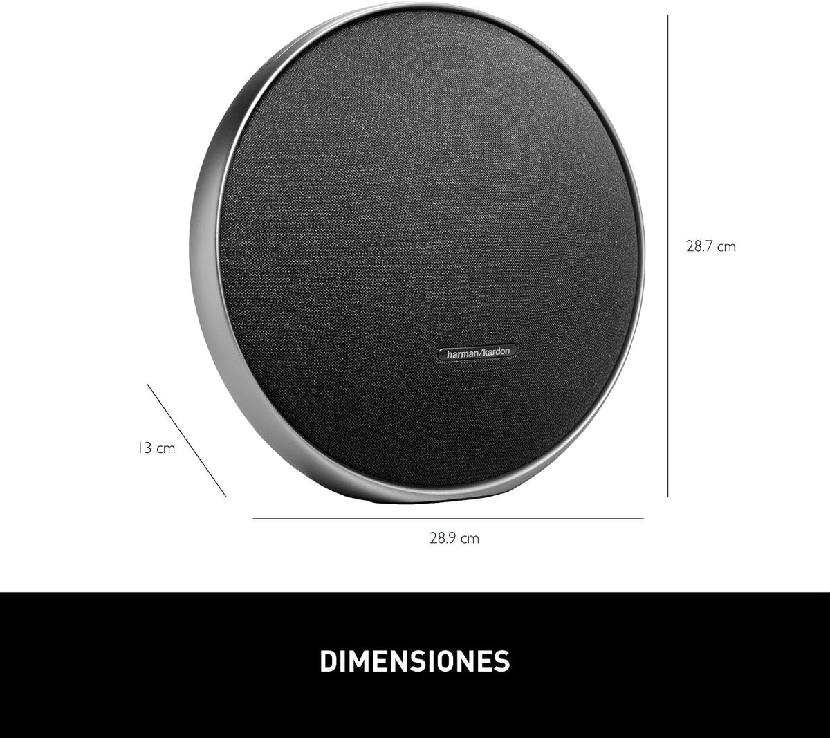 Harman Kardon Onyx Studio 9 - Portable Stereo Bluetooth Home Speaker with Built-in Battery and USB Charging, self-Tuning, and Multi-Speaker Connection by Auracast - Black