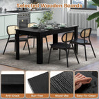 GIANTEX Dining Table for 4-6, 63" Large Rectangular Kitchen Table, Black