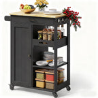 Gizoon Kitchen Island Cart with Storage Cabinet & Removable Tray