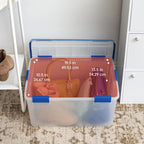 IRIS USA 3-Pack 60 Qt Storage Bins with Gasket Lids, Clear/Blue