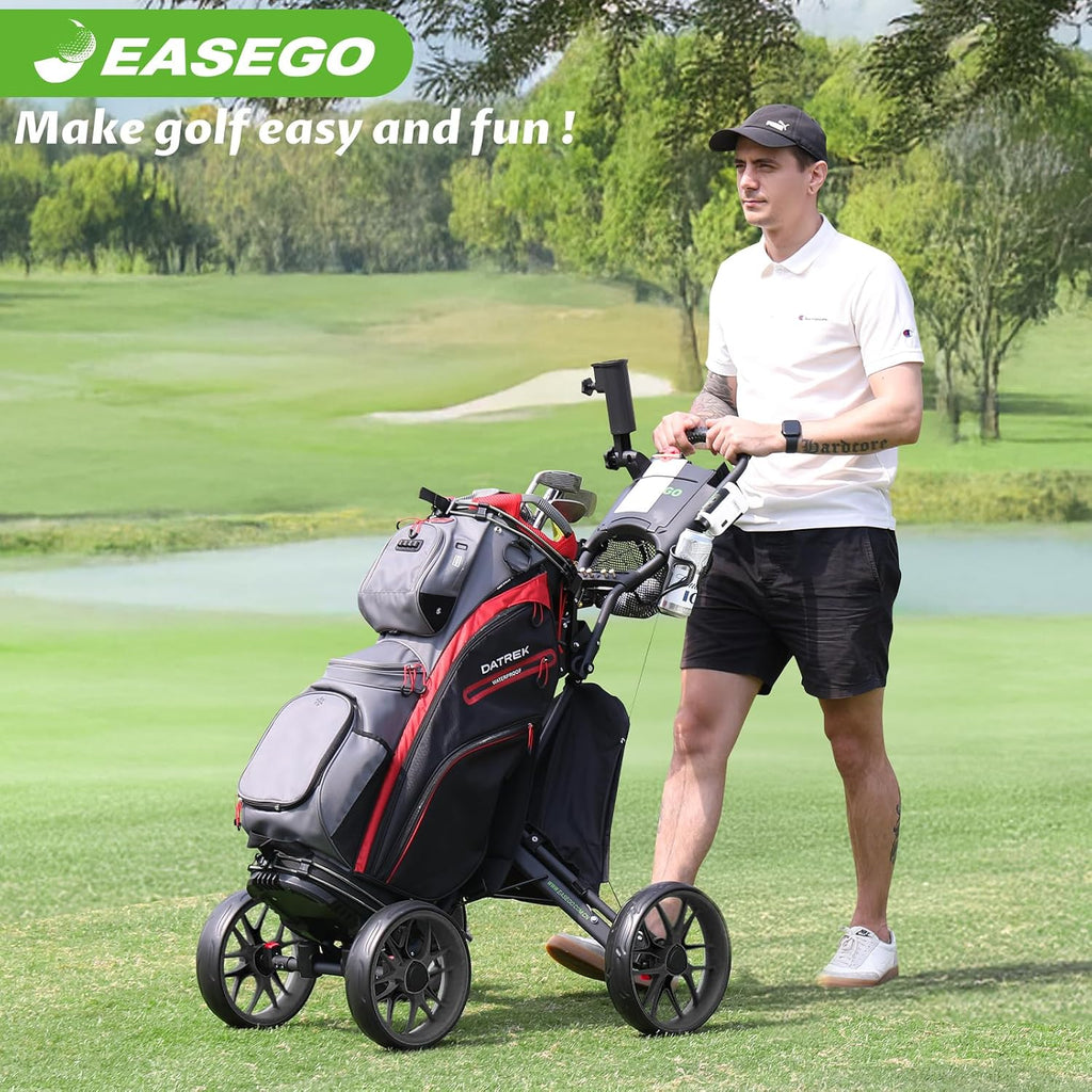 EASEGO Golf Push Cart 4 Wheel : Golf Walking Cart Golf Caddy Pull Carts