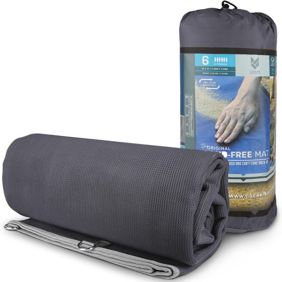 CGEAR Original Sand-Free Outdoor Camping Mat – Beach, Picnic & Camping Ground Mat with Carry Pouch
