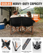 KingCamp Double Camping Chair, Heavy Duty 660lbs Folding 2 Person Chair