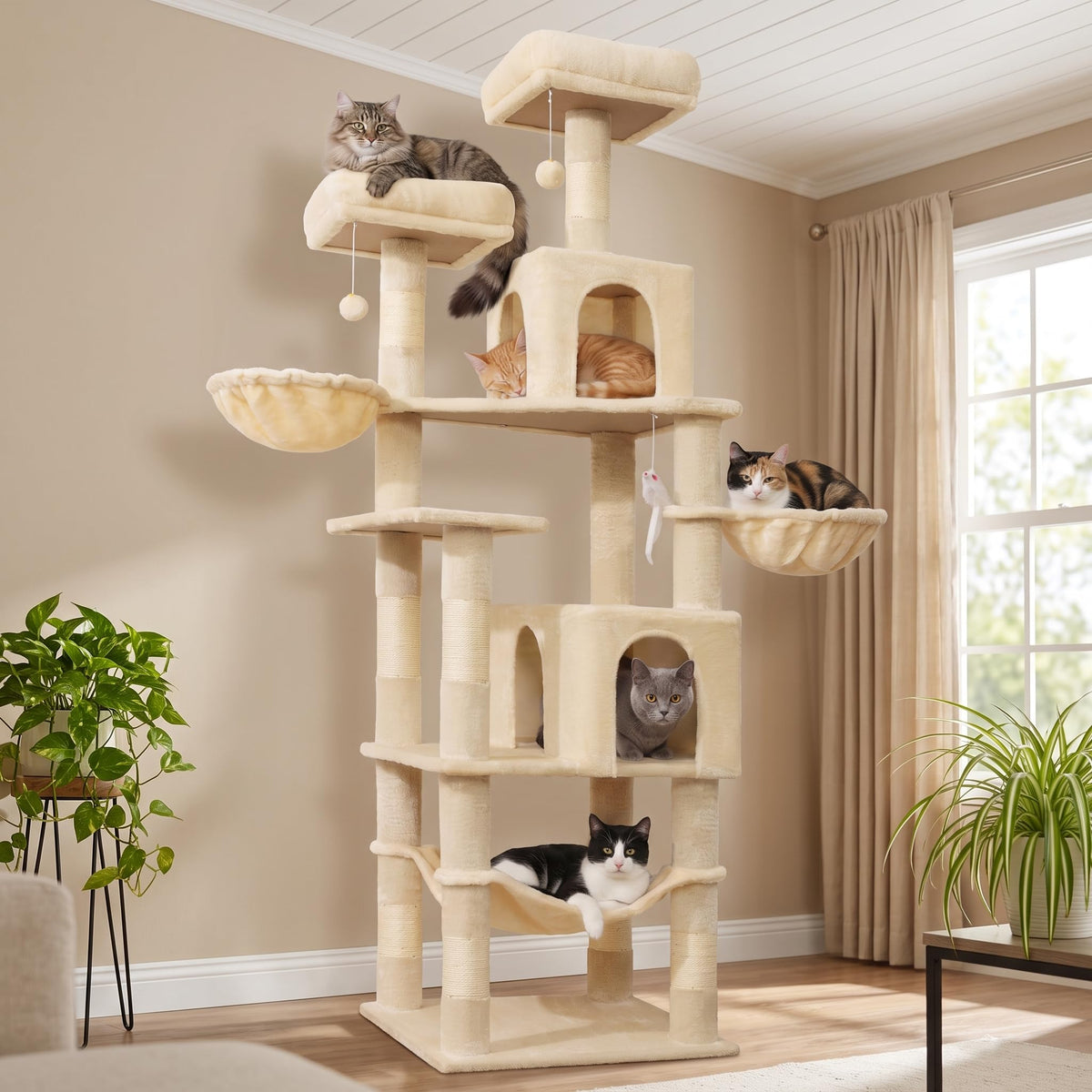 AMHANCIBLE Cat Tree Tower, 70 Inch Heavy Duty Cat Tree for Large Cats