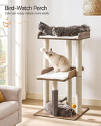 FourFurPets 43.7" Modern Cat Tree for Large Cats, Quick One‑Person Assembly