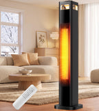AKIRES Space Heaters for Indoor Use Large Room,1500W Electric Heater with Thermostat,4 Modes,120° Oscillation,24H Timer & Remote,Safety Protection,Fast Heating Portable Heater for Bedroom,Office,Black