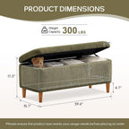39.4" Ottoman with Storage Upholstered Storage Bench for Living Room