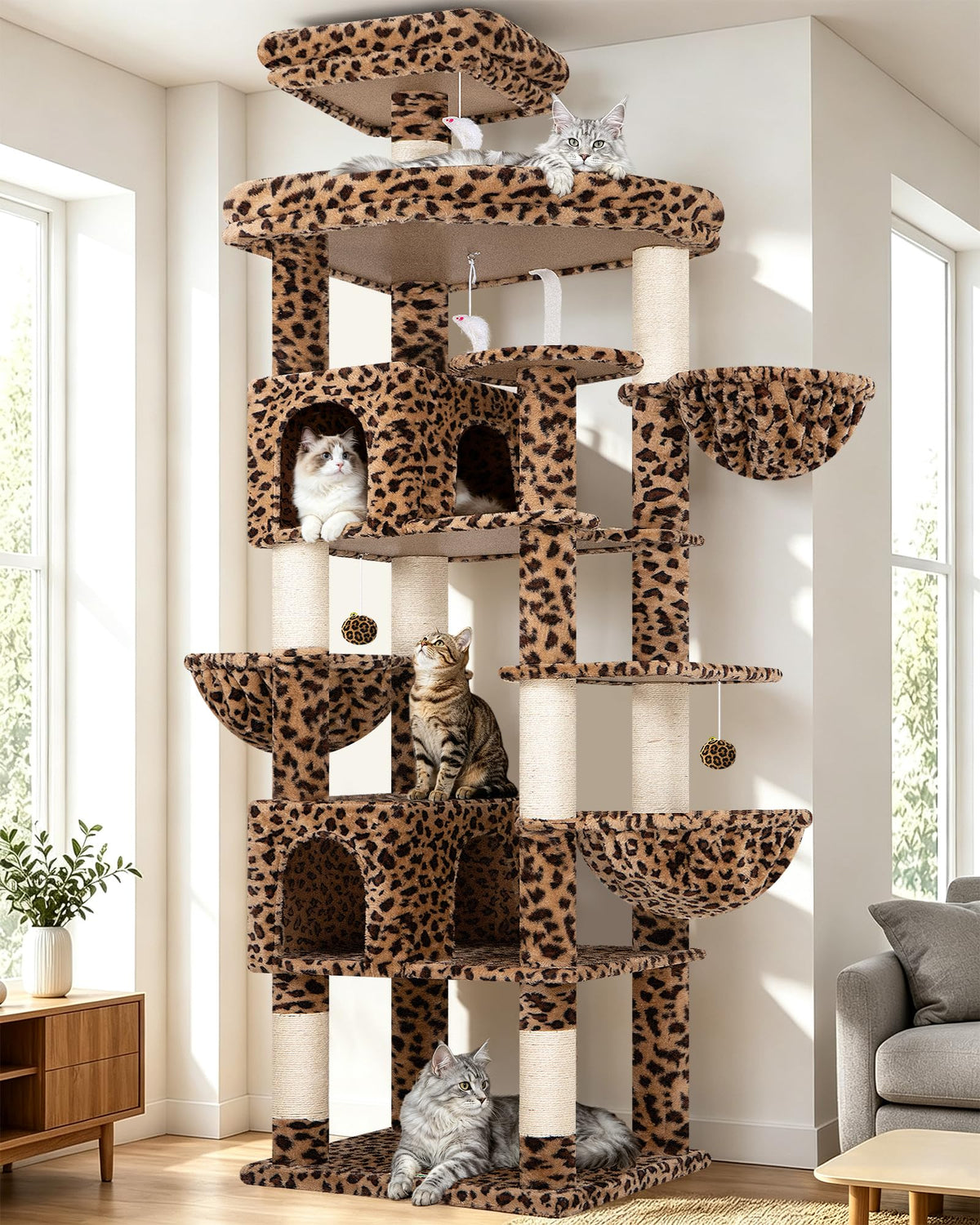 Globlazer 82in Extra Large Cat Tree Tower for Indoor Cats Large Adult, S82