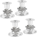 The Dreidel Company Shabbat Candlesticks Candle Holders Silver Plated, 2 Candlesticks Set (2-Pack)
